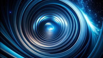 Fototapeta premium Elegant Blue Spiral Silhouette: Abstract Art Photography