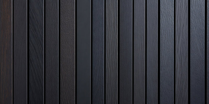 Dark vertical cladding creates a modern and sleek architectural aesthetic. The dark wood grain texture adds depth and visual interest to the surface.