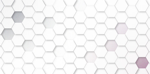 Futuristic Abstract Hexagonal Honeycomb Pattern with Geometric Gradient Design – Modern 3D Digital Background for Technology, Business, and Science Presentations in a Minimalist Monochrome Style.