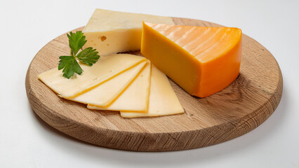 White and Yellow Cheese on a Cutting Board