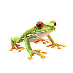 Fototapeta premium 3D vector icon of Bali tree frog isolated on transparency background