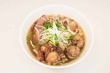 Pho bo. Vietnamese beef noodle soup