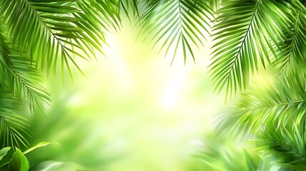 Obraz premium Lush Tropical Palm Fronds Frame