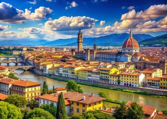 Obraz premium Panoramic View of Florence, Italy from Above: Stunning Aerial Cityscape