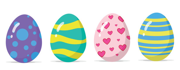 Colorful Easter Eggs Set