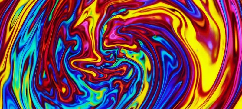 Vibrant colorful swirl patterns creating mesmerizing psychedelic movement in high definition