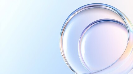 Abstract circular glass design with smooth blue and purple gradient