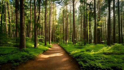 Obraz premium A beautiful walk in a beautiful forest