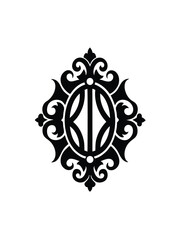 Ornate monogram vector graphic design.