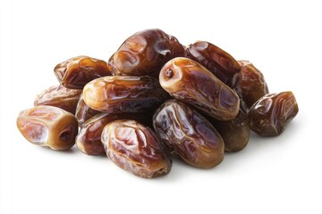 Pile of dates isolated on a white background with a clipping path