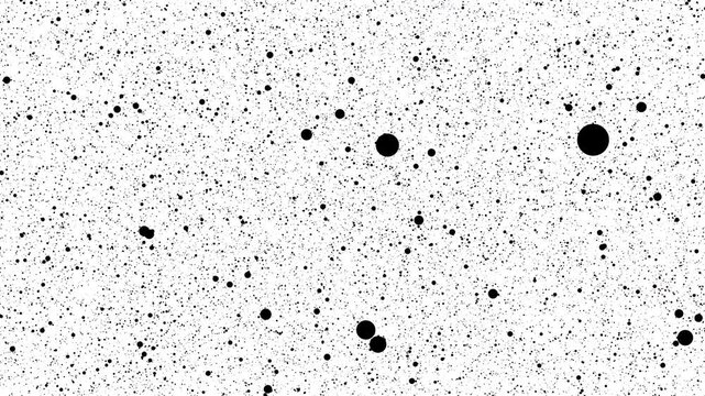Minimalist Black and White Abstract Background,Randomly Scattered Small Black Dots on White Surface, Chaotic and Disordered Design Concept