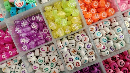 pink and white letters