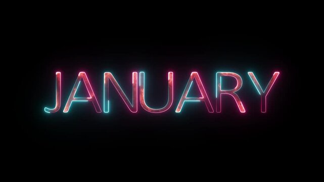 January. Hand drawn lettering word January. Month January.