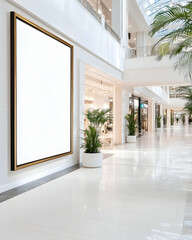 Obraz premium Blank billboard in modern shopping mall interior