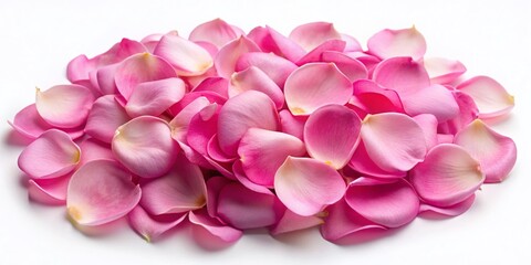Obraz premium Pink Rose Petals Collection: Long Exposure Isolated on White Background - Stock Photo