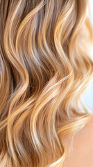 Naklejka premium Blonde wavy hair close-up studio shot