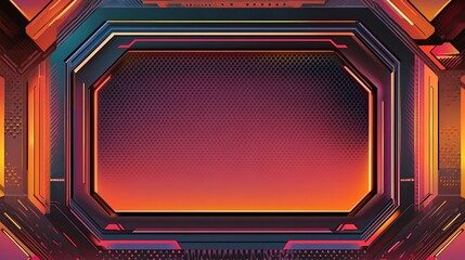 Obraz premium Futuristic abstract digital frame, vibrant colors, modern design