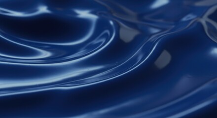 Obraz premium Blue liquid surface with wavy reflections in abstract fluid design
