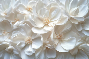 Elegant white magnolia flowers add serenity to any garden