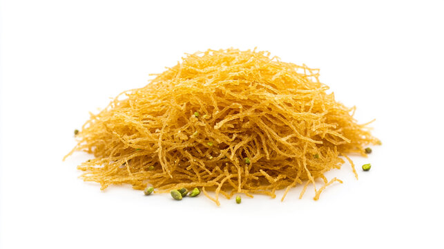 Golden crispy kataifi pastry with pistachios delicious sweet treat food white image snack recipe