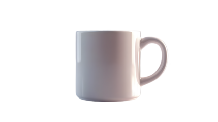 3D Illustration - Simple White Mug on Black Background