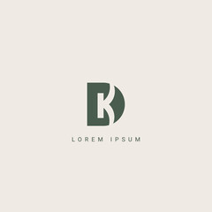 Fototapeta premium Abstract DK KD letter simple style logo design vector template
