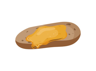  Bread slice with golden honey spread