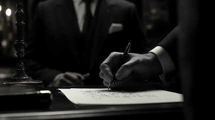 a person writing on a piece of paper