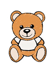 Adorable Teddy Bear Clipart Vector Illustration – Cute Plush Toy Drawing, Cartoon Stuffed Animal Design for Kids, Nursery, Greeting Cards, Stickers, and Print Projects