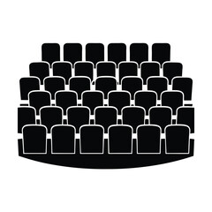 Spacious modern auditorium silhouette effectively showcasing full seating capacity for large corporate events