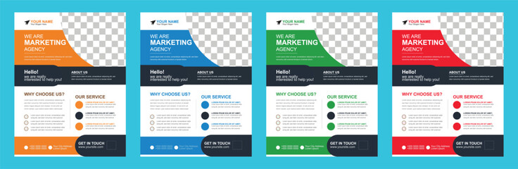 Business Flyer Corporate Flyer Template Geometric shape Flyer Abstract Colorful concepts