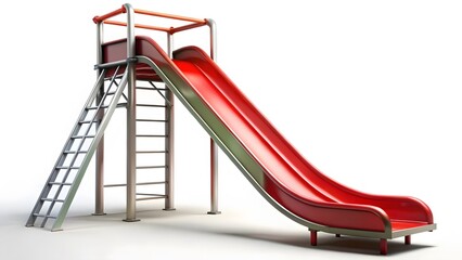 Red Playground Slide with Ladder