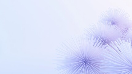 Abstract spherical shapes with soft purple spikes on light background