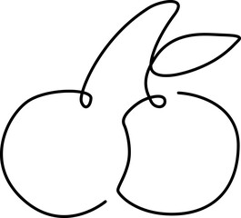 cherry line art logo one line
