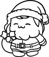 Santa claus carrying a sack of gifts