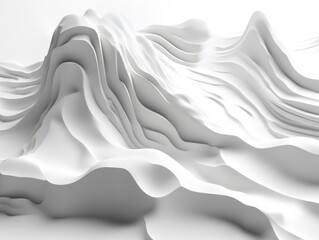 Fototapeta premium Abstract white landscape with smooth flowing curves and soft shadows creating a serene and modern backdrop for creative projects
