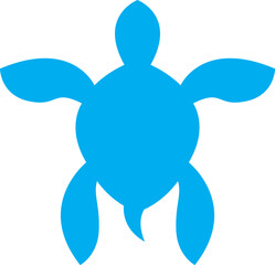 Blue Turtle Silhouette EPS Clipart - Printable Cricut Vector Design