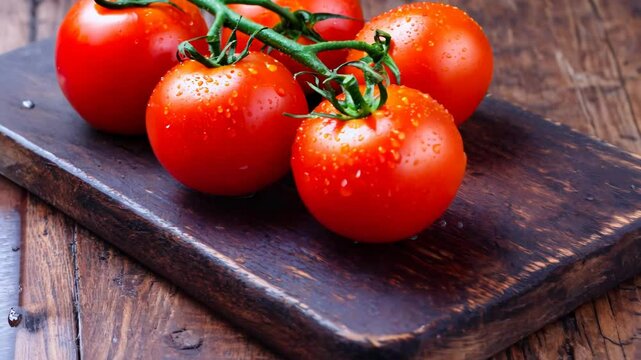 tomatoes on a wooden background