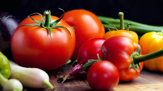 cherry tomatoes on black background