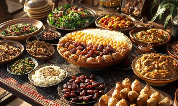 Iftar dishes include sweet foods