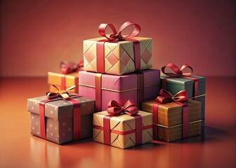 Obraz premium Romantic Gift Boxes: I Love You Message, Valentine's Day Presents, Couple's Gifts, Surprise, Love