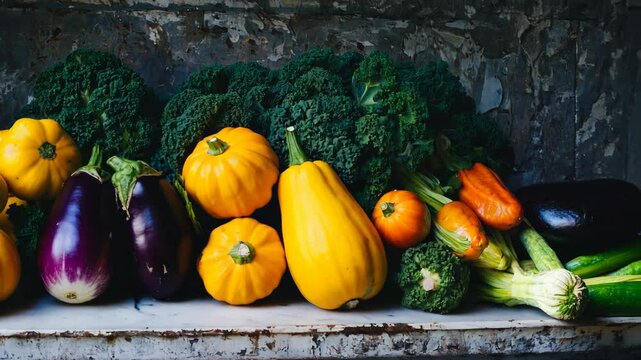 Raw Vegetables on Wooden Table
