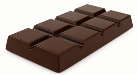 Pieces of dark chocolate isolated on white background.