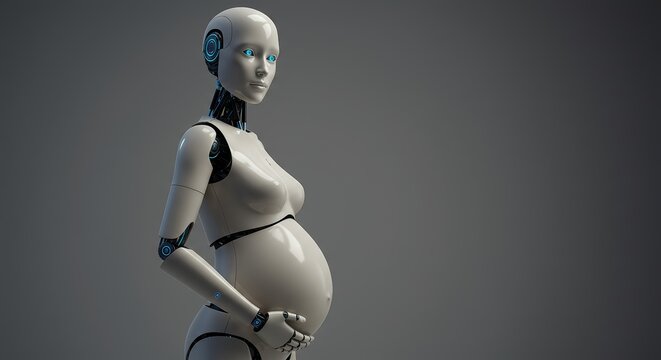 Futuristic pregnant robot: ai and human interface in modern technology
