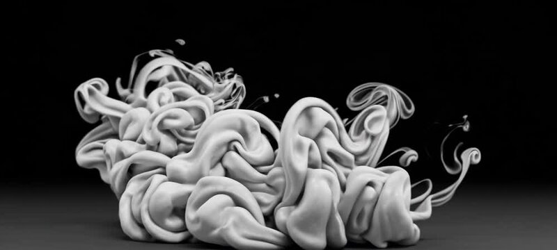 Mesmerizing white smoke dancing on dark background in dynamic abstract flow