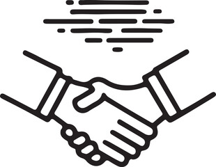 Hand shakes editable flat stroke line art icon set. Outline of congratulation award. Vector illustration on a white background.