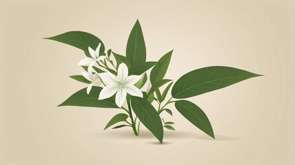 Naklejka premium Andrographis Paniculata (ฟ้าทะลายโจร) - Thai Medicinal Herb