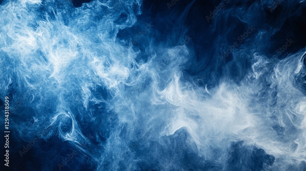 Aufkleber vibrant swirls of blue and white mist entwine in a mesmerizing display, contrasting beautifully agai