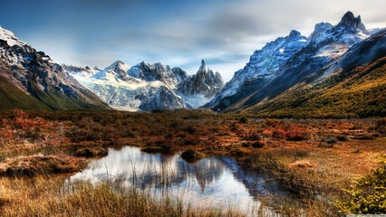 mountain landscape with lake