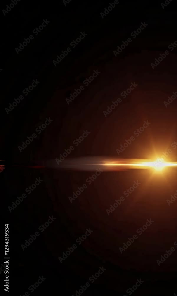 Wall mural dynamic light burst transition to darkness with flare effects and motion